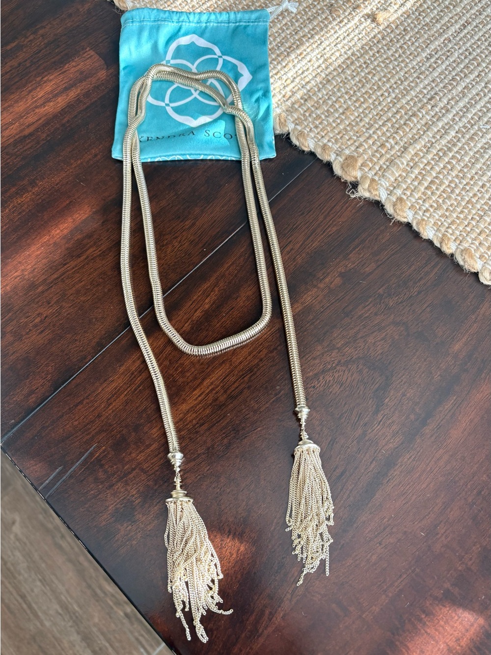 Gold Tassel Lariat Necklace - Women Jewelry